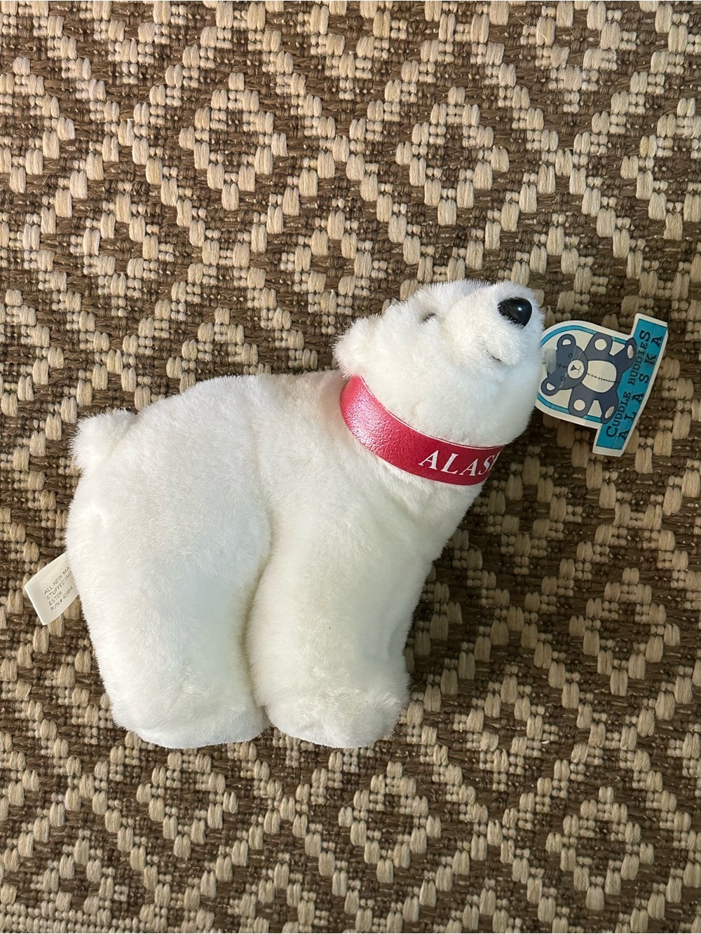NWT Vintage Alaska White Polar Bear Plush with Red Collar